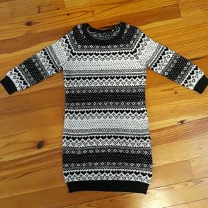 Girls black and white sweater dress.